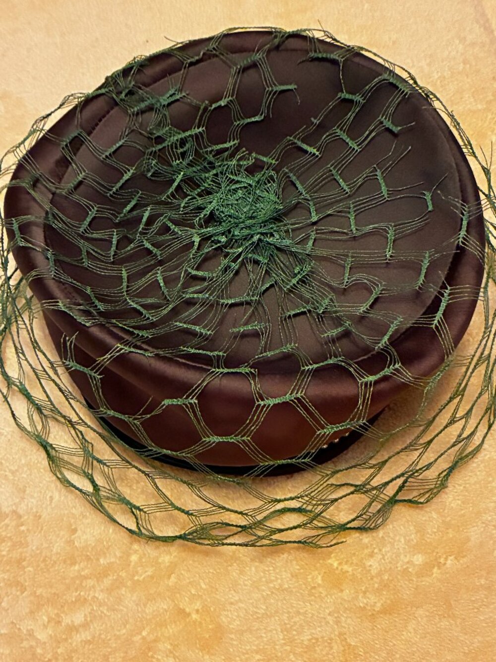 Vintage Marshall Fields fancy green hat